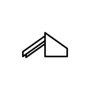 Symbol eines schrägen Daches oder Spitzbodens