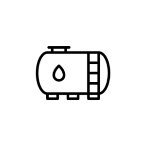 Symbol eines stationären Öltanks mit Tropfensymbol