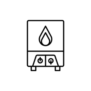 Gerät mit Gasflammen-Symbol – Darstellung einer Gastherme