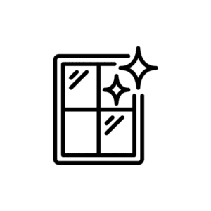 Symbol eines sauberen Fensters mit Glanzeffekt
