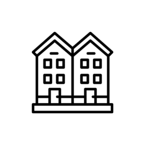 Icon von zwei Doppelhäusern nebeneinander