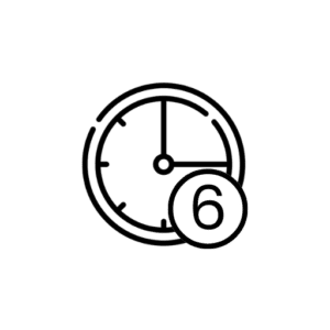 Uhr-Icon mit hervorgehobener 6-Uhr-Anzeige